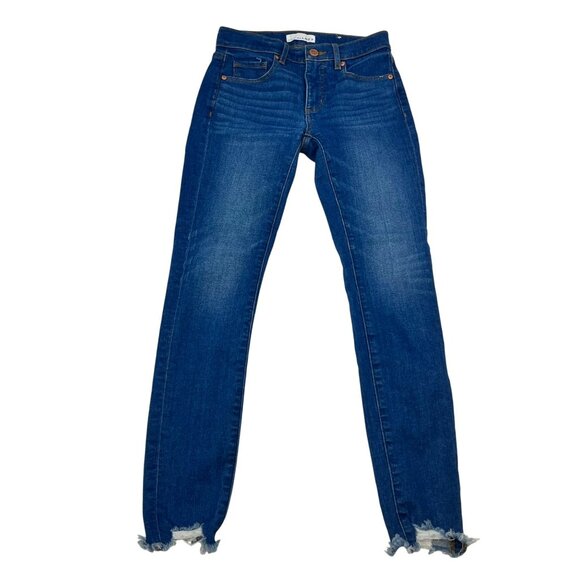Loft Womens Skinny Jeans Low Rise Frayed Cuff Size 00/24 - Picture 1 of 9